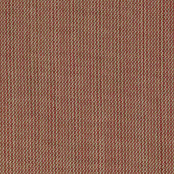 Terracotta open-mesh fabric with diamond grid pattern, woven beige threads, uniform density, subtle sheen, identified as Steelcut Trio by Kvadrat.
